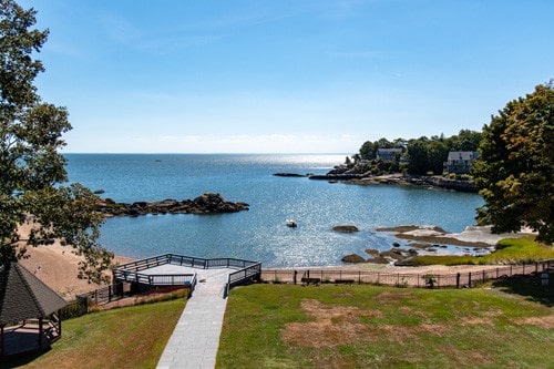 View of Long Island Sound from a window at The Connecticut Hospice