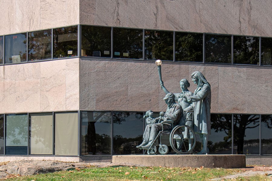 Symbol of Hope bronze sculpture that overlooks the Long Island Sound at The Connecticut Hospice