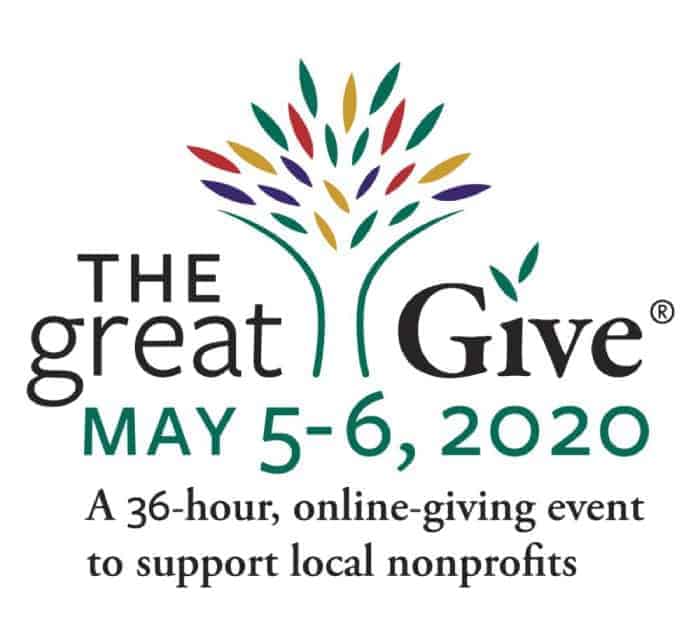 The Great Give logo, with text: online-giving event to support non-profits