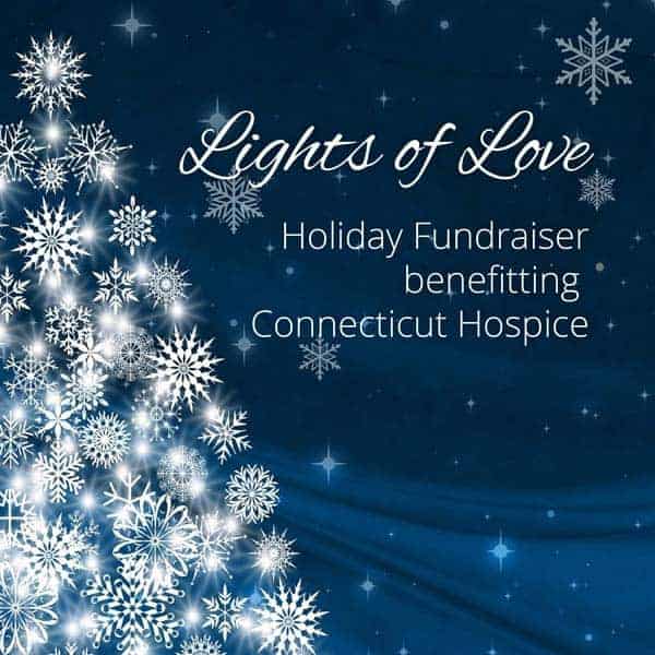 image with holiday tree as cover for the Lights of Love Fundraiser.