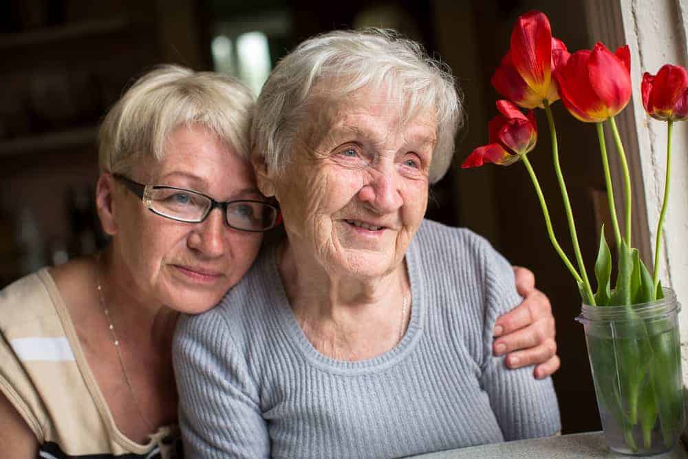 family member care giver with hospice patient