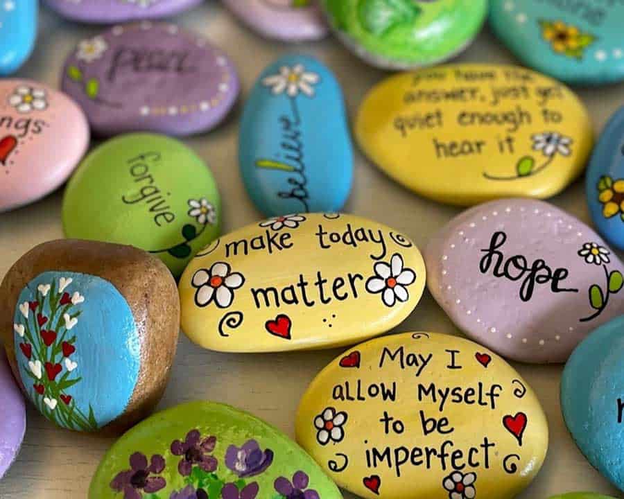 Painted "Kindness Rocks" a hospice arts project