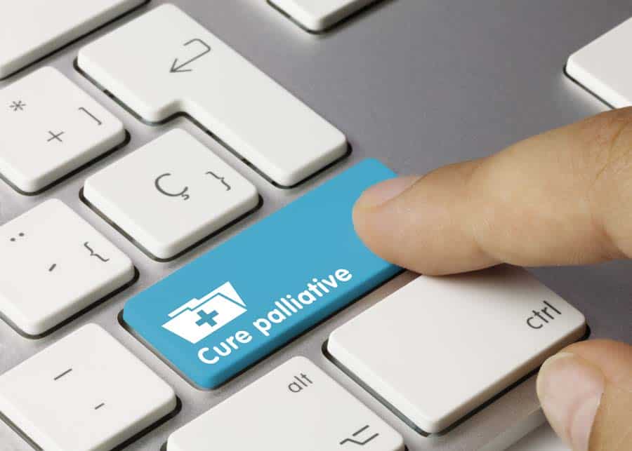 A computer keyboard key that says Cure Palliative