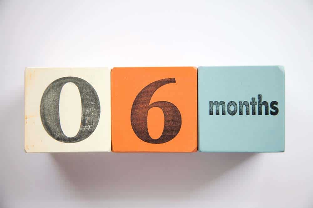 wooden blocks that say 06 months concept representing six-month prognosis