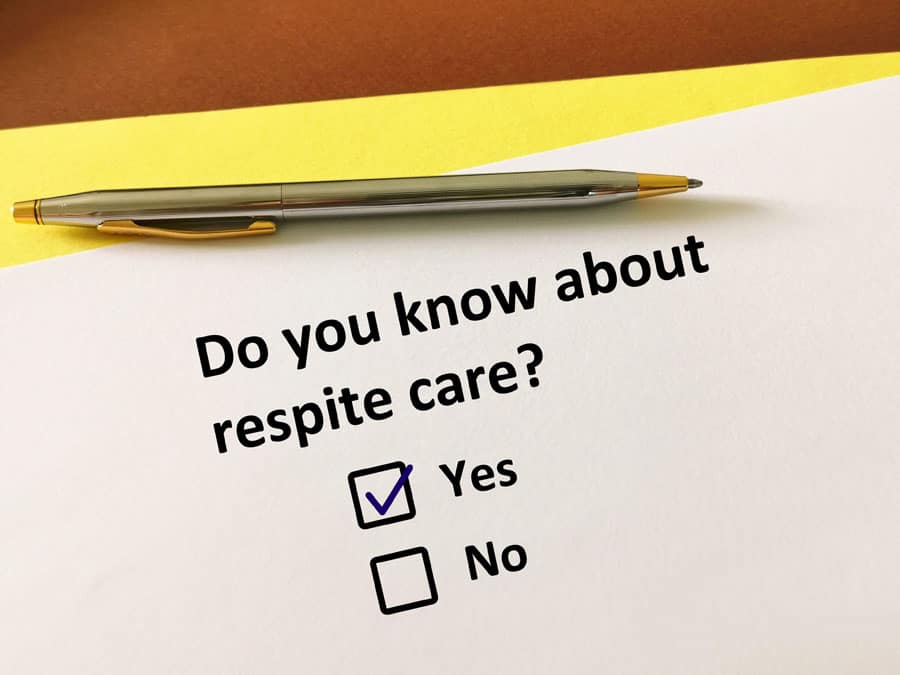 Questionnaire asking Do you know about respite care?