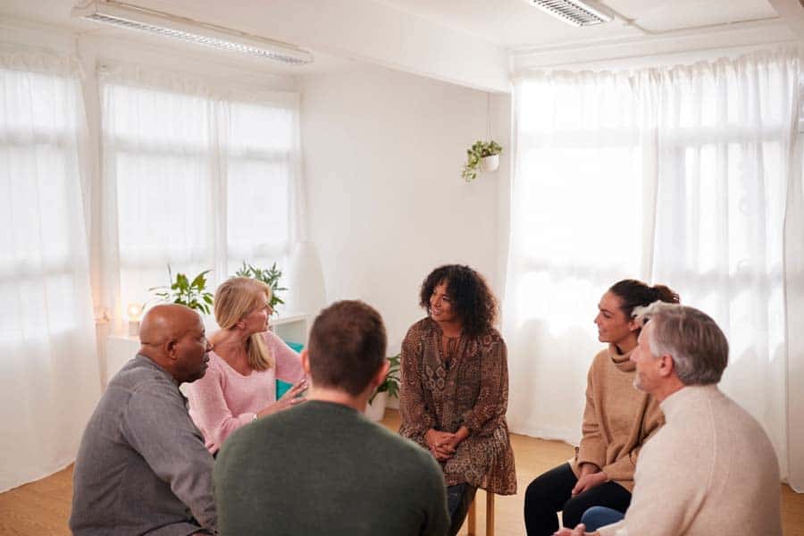 Family sharing during a group session