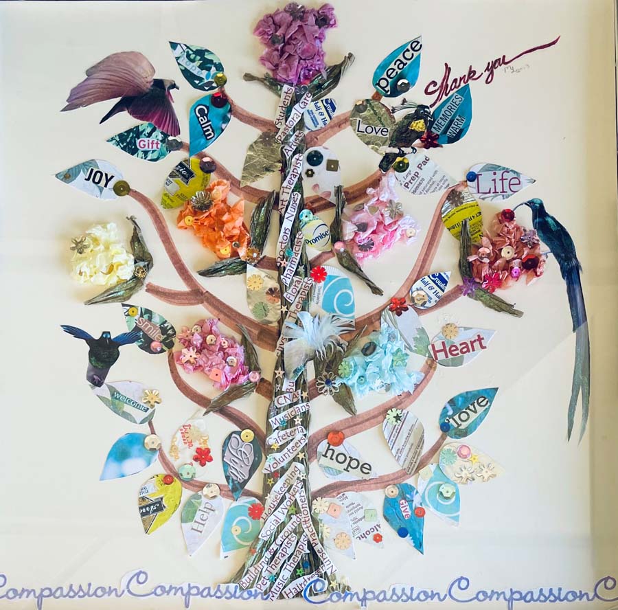 Art tree created by Connecticut Hospice patient