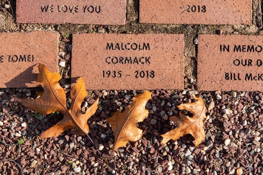 Engraved Legacy Stone bricks with leaves