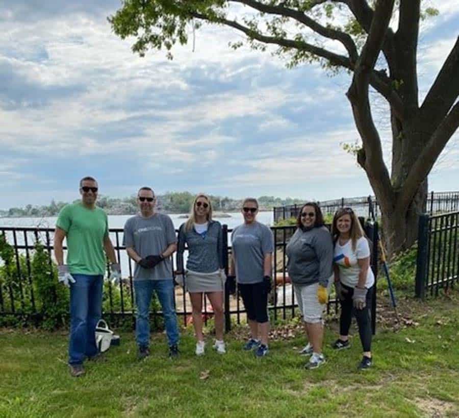 Hospice Volunteers ready for outside yard clean up