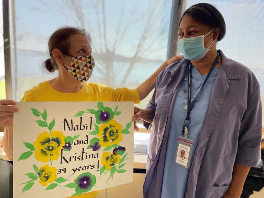 Painted Sign presented to family member